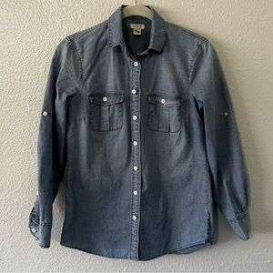 J.Crew |  100% Cotton Women's Blue Denim Button Down Top Size XXS Petite